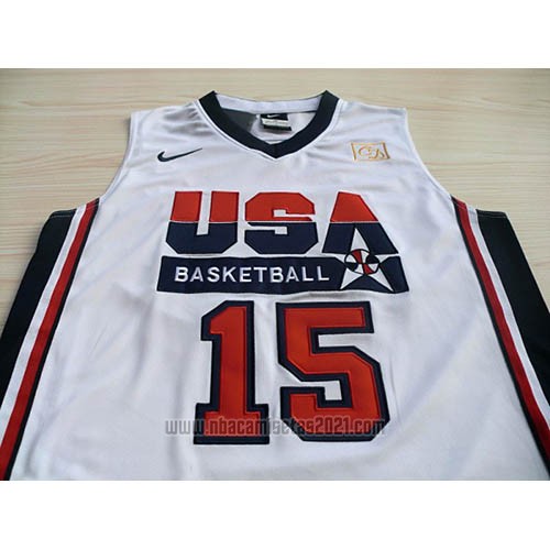 Camiseta USA 1992 Magic Johnson #15 Blanco